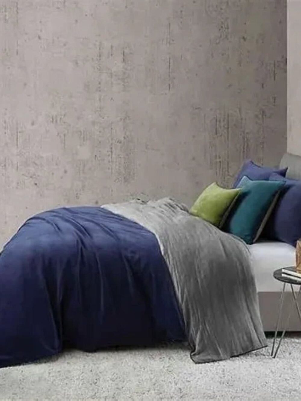 O&O by Velvet-Twill Duvet Cover Set in Navy